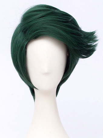 JoJos Bizarre Adventure Diamond é inquebrável Rohan Kishibe verde peruca de cosplay