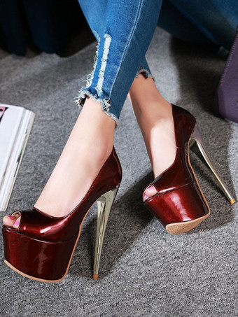 女性のセクシーなハイヒールブルー丸いつま先セクシーな靴