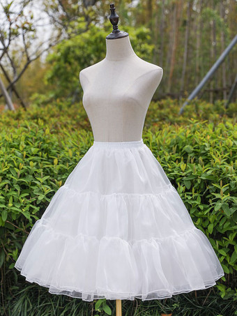 blanc Jupon de mariage nuptiale beau jupon demi-glissement en tulle à deux niveaux