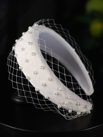 ヘッドピースウェディングヘッドウェアパールヴィンテージブライダルヘアアクセサリー