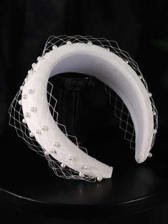 ヘッドピースウェディングヘッドウェアパールヴィンテージブライダルヘアアクセサリー