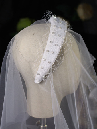 ヘッドピースウェディングヘッドウェアパールヴィンテージブライダルヘアアクセサリー