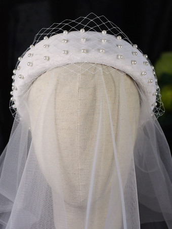 ヘッドピースウェディングヘッドウェアパールヴィンテージブライダルヘアアクセサリー