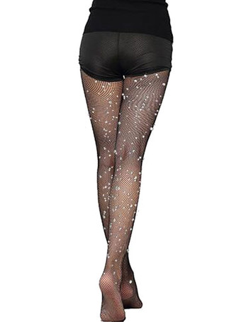 女性のナイロンラインストーンダンスタイツ