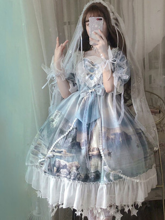 Lolita Wedding Dress Swan Princess Castle Half Sleeves Lolita One Piece Dresses