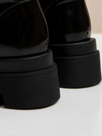 ニーハイブーツ ブラック ラウンドトゥ 調節可能なストラップ フラットフォーム デイリー カジュアル レディース ブーツ