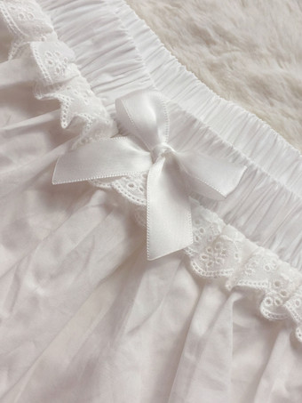 ホワイトロリータブルマレースルーズロリータショーツ