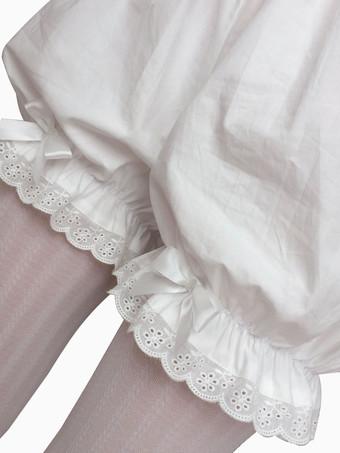 White Lolita Bloomers Lace Loose Lolita Shorts 