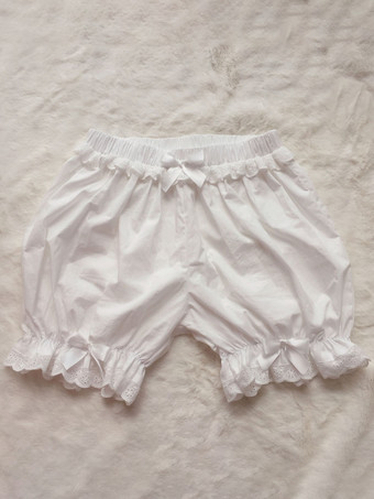 ホワイトロリータブルマレースルーズロリータショーツ