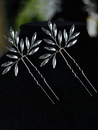 シルバー ヘッドピースウェディングヘッドラインストーンブライダルヘアアクセサリー