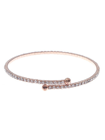 ゴールド ブライダル用ウェディングブレスレットシルバーラインストーン