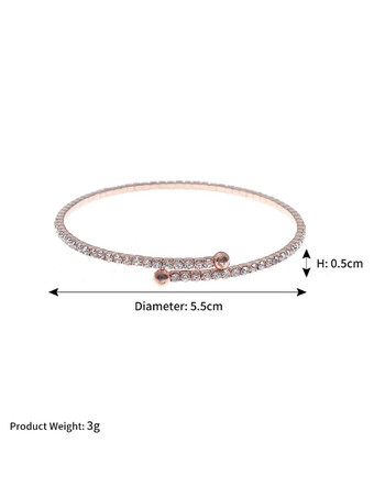 ブライダル用ウェディングブレスレットシルバーラインストーン