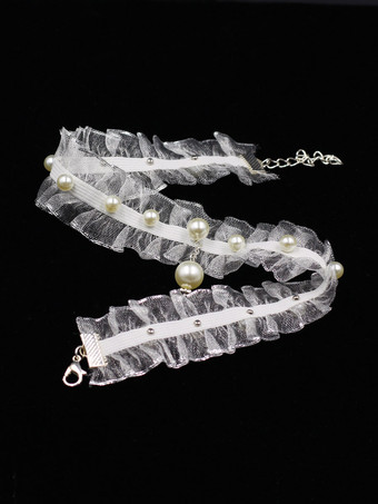 ブライダルパールレースチョーカー