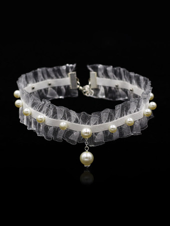 ブライダルパールレースチョーカー