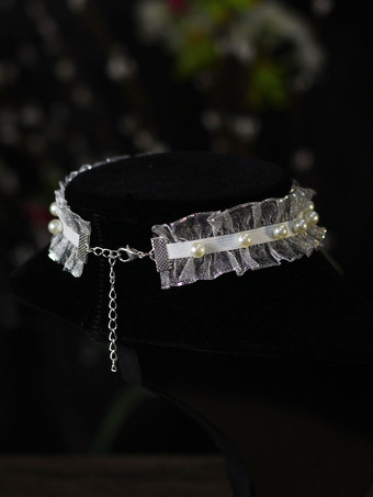 ブライダルパールレースチョーカー