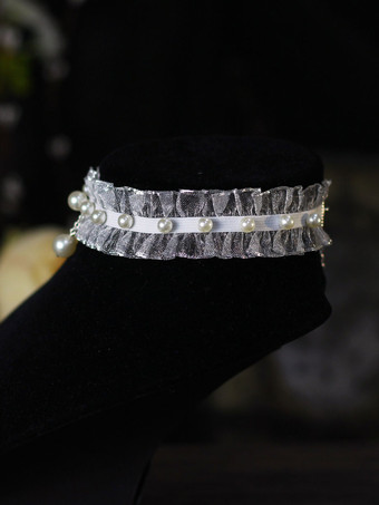 ブライダルパールレースチョーカー