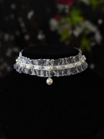ブライダルパールレースチョーカー