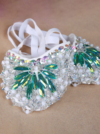 ベリーダンスシューズシルバーブリンブリンスリッパダンスシューズ