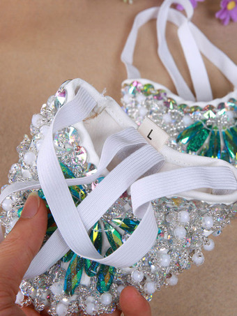 ベリーダンスシューズシルバーブリンブリンスリッパダンスシューズ