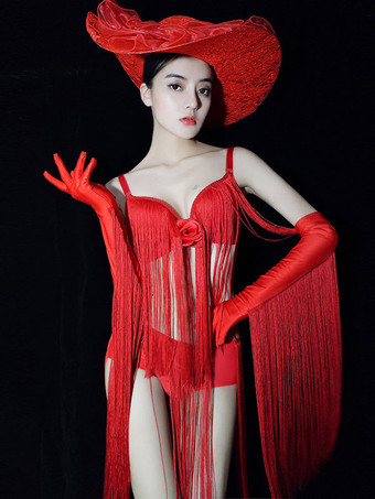 ジャズダンスコスチュームレディースフリンジダンスウェア