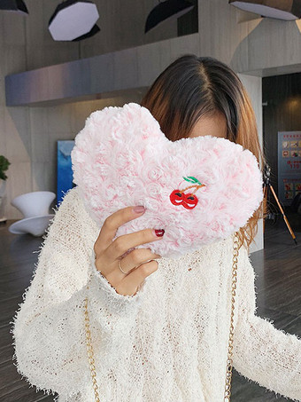 甘いロリータバッグハート型チェリークロスボディバッグ