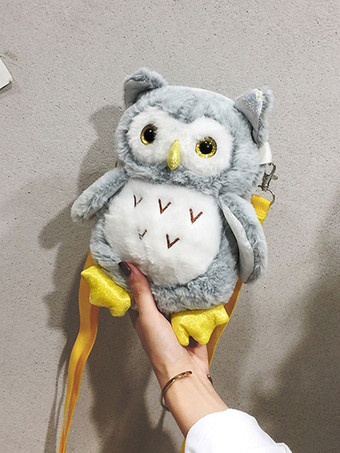 ライトグレー 甘いロリータバッグフクロウクロスボディバッグロリータアクセサリー