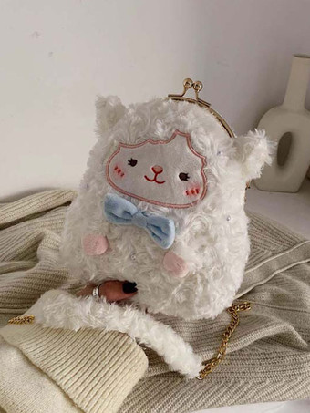 甘いロリータハンドバッグホワイトシープクロスボディバッグ