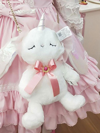 ピンク 甘いロリータバッグバニークロスボディバッグ