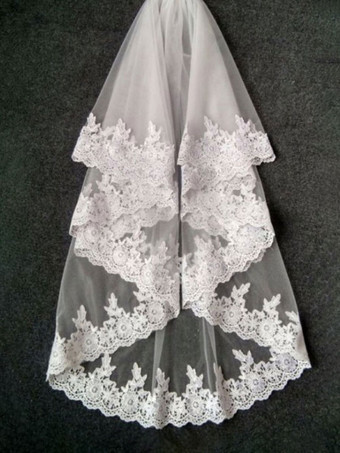 ウェディングベール2層チュールオーバルブライダルベール