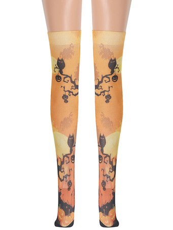 ガールサロンストッキングパンプキンニーソックスハロウィンコスプレコスチュームアクセサリー