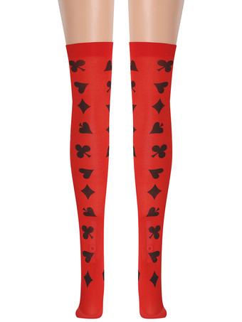 女性サロンストッキングレッドポケニーハイソックスハロウィンコスプレコスチュームアクセサリー