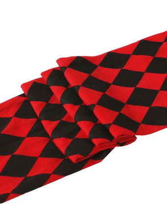 女性サロンストッキング赤黒チェック柄ニーハイソックスハロウィンコスプレ衣装アクセサリー
