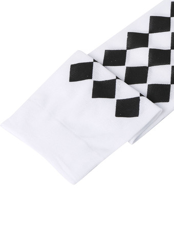 女性サロンストッキングチェック柄ストリップニーハイソックスハロウィンコスプレ衣装アクセサリー