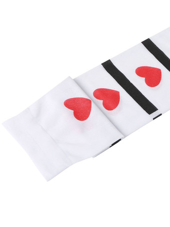 女性サロンストッキングチェック柄ハートニーハイソックスハロウィンコスプレ衣装アクセサリー