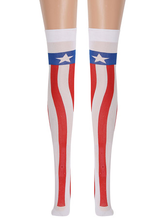 女性サロンストッキングアメリカの国旗ニーハイソックスハロウィンコスプレ衣装アクセサリー
