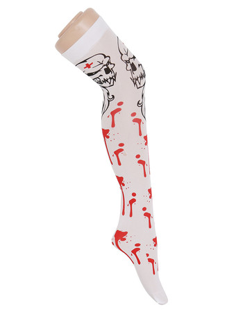 女性サロンストッキングスカルニーハイソックスハロウィンコスプレコスチュームアクセサリー