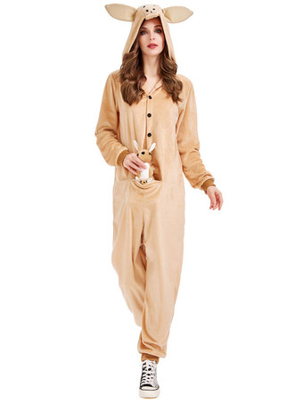 着ぐるみパジャマワンピースカンガルー大人ユニセックスフランネル冬パジャマコスプレハロウィン