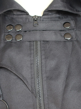 レトロな衣装男性黒ヴィンテージ長袖制服オーバーコートコスプレカーニバル