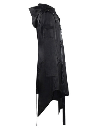 レトロな衣装男性黒ヴィンテージ長袖制服オーバーコートコスプレカーニバル