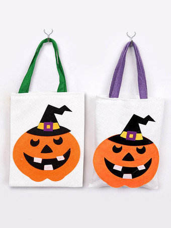 Halloween Trick Or Treat Bags Sac fourre-tout à la citrouille Ensemble de 2 pièces