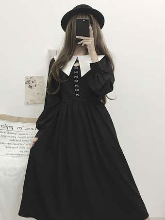 Gothic Lolita OP Dress Long Sleeve Lolita One Piece Dress