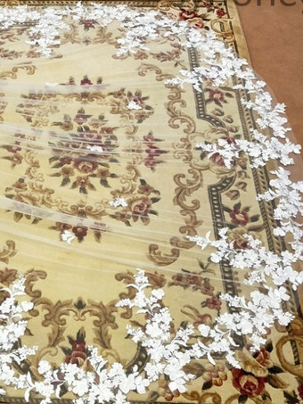 Voile cascade de mariée voile à traîne blanche