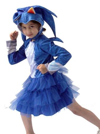 Carnevale Sonic The Hedgehog Girl Top con cappuccio con vestito