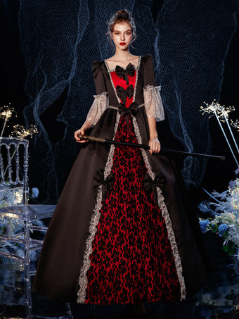 ロココビクトリア朝のレトロなコスチュームドレスフリル花柄レースコットンコスプレコスチュームカーニバル