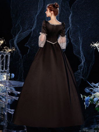 ロココビクトリア朝のレトロなコスチュームドレスフリル花柄レースコットンコスプレコスチュームカーニバル