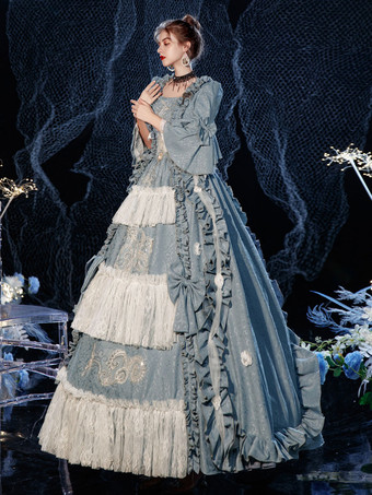 ロココビクトリア朝のレトロなコスチュームドレスレイヤードフリルコスプレコスチュームカーニバル