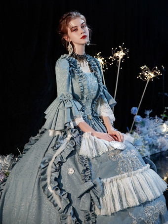 ロココビクトリア朝のレトロなコスチュームドレスレイヤードフリルコスプレコスチュームカーニバル