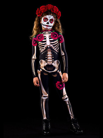 ハロウィン カーニバルコスチュームスケルトン全身タイツキッドカーニバル衣装