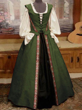 オリーブカラー中世ヴィンテージドレス レッド レイヤード リボン ノースリーブ ホルター スウィングドレス プロムドレス バーガンディ