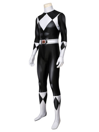 Power Rangers Schwarzer Ranger Zentai Overall Cosplay Kostüm
